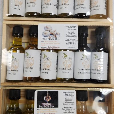 Zi Olive Sampler Box - 6 - 50ML bottles of Olive Oil and Balsamic Vinegar